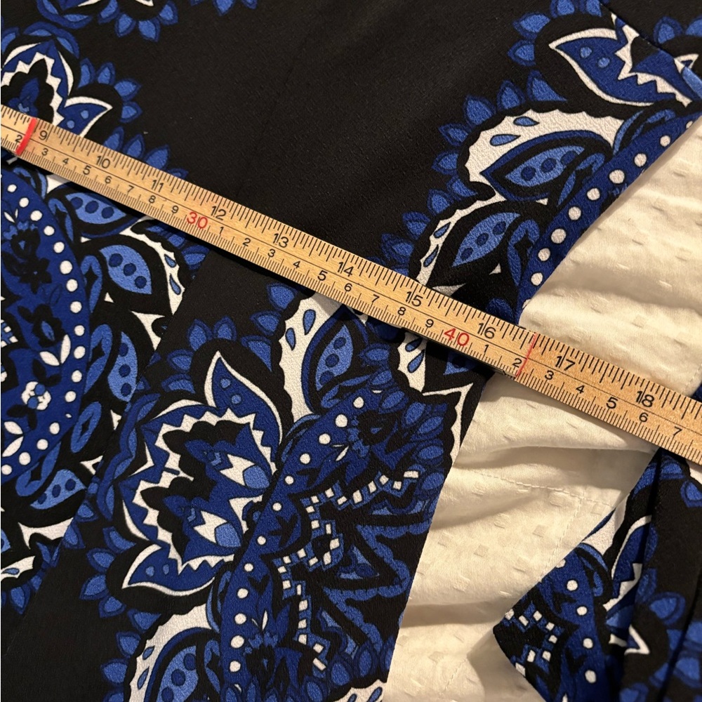 INC International Concepts Blue and Black Long Sleeve Dress Large - Picture 8 of 9